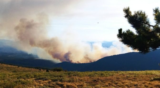 Пожарът в РСМ, който е на 3 км от българската граница, не се е разраснал